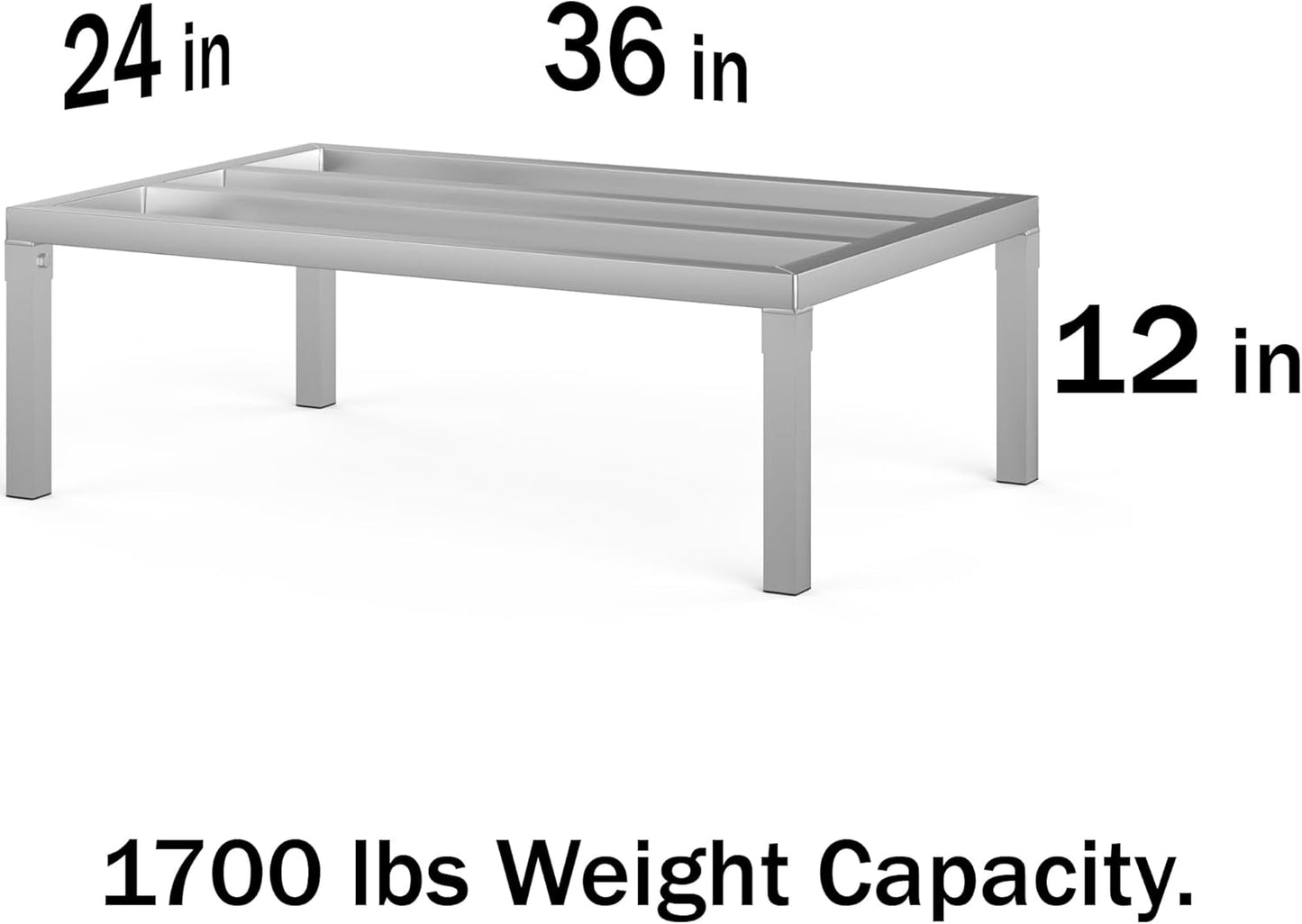 24 in X 36 in. Aquarium Stand | Industrial Style Aluminum Fish Tank Base with Open Frame Design