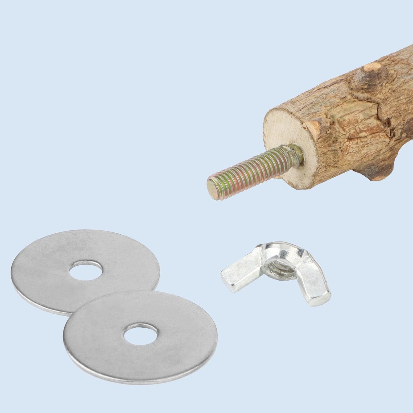 Hypeety Natural Wood Perch Stand Toy for Budgie, Parakeet, Cockatiel, Conure, Lovebird (7.86 inch)