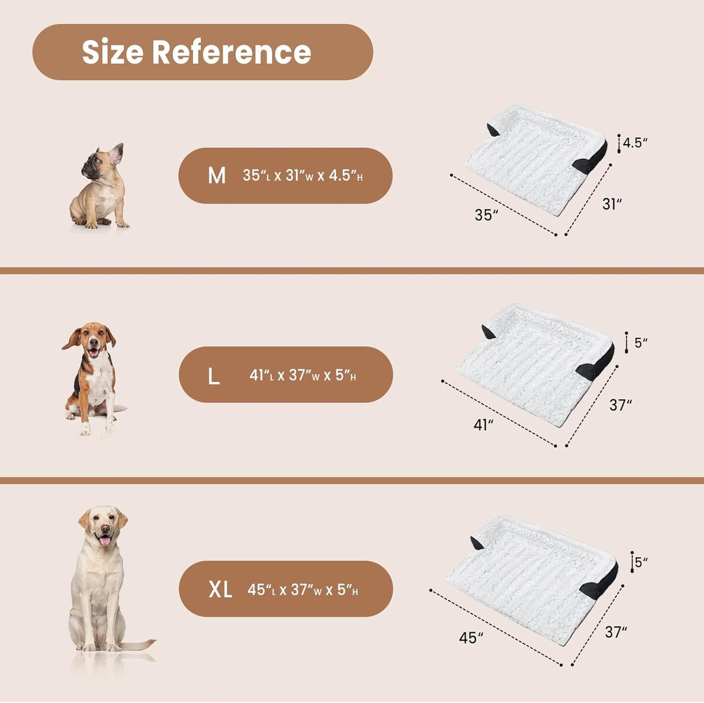 Calming Large Dog Bed for Couch – 41"x37" Washable Non-Slip Plush Sofa Protector for Dogs, Removable Cover, Soft Furniture Mat in Grey