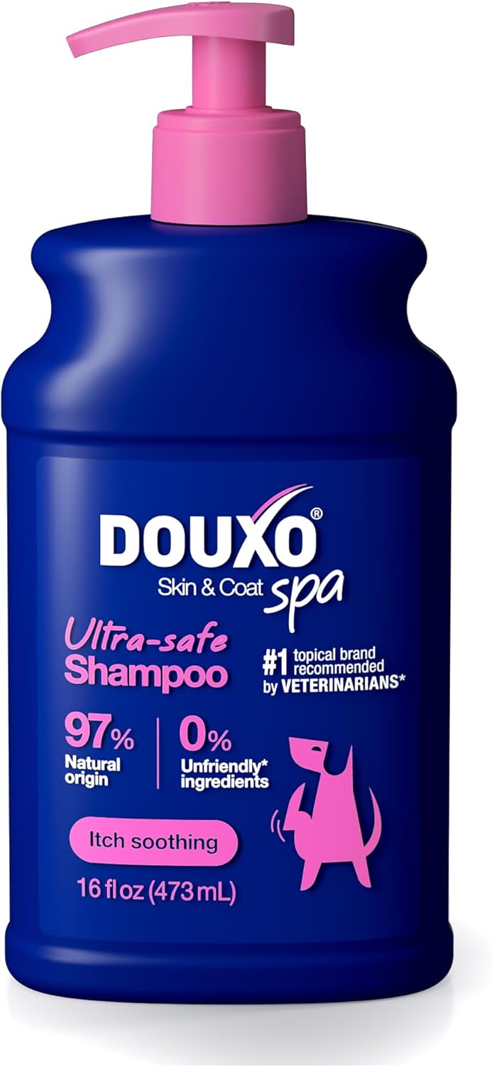 DOUXO® Skin & Coat SPA - Ultra-Safe Dog Shampoo for Itchy Skin, 16 fl oz, Skin-Friendly Formula Cleans and Soothes, Leaves The Coat Soft and Radiant