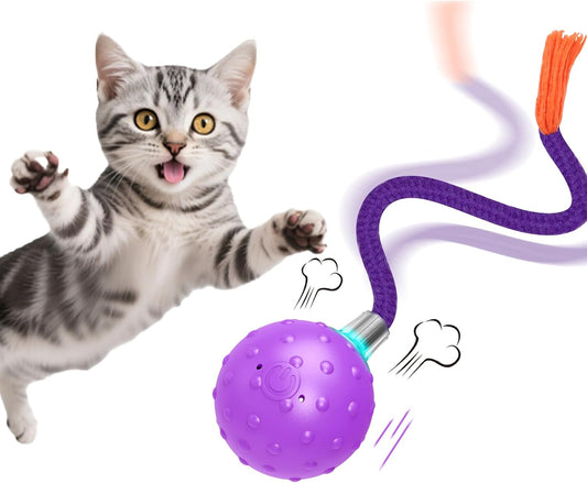 Interactive Cat Toys Mouse Ball, Motion Activated Cat Ball Super Fast in Mice Holes Cat Tent Tunnel