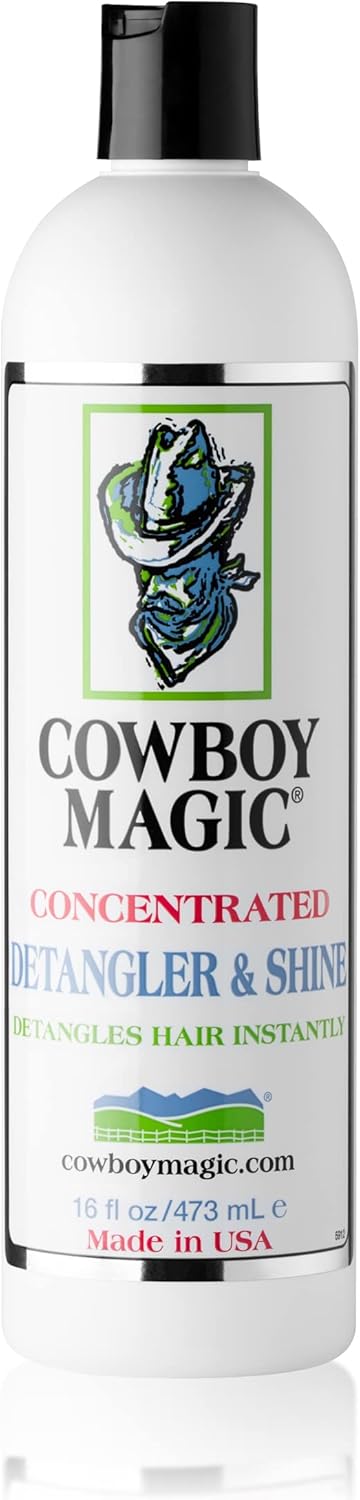 Cowboy Magic Shampoo + Conditioner + Detangler & Shine 16 Ounce each With Silk Panthenol and Honey Great For Horse, Humans, And Dogs Too Silky Coats And Hair