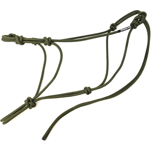 Horse Rope Training Halter - 4 Knot 1/4" Stiff Halter Cord - Used by Famous Trainers Multiple Sizes Multiple Colors