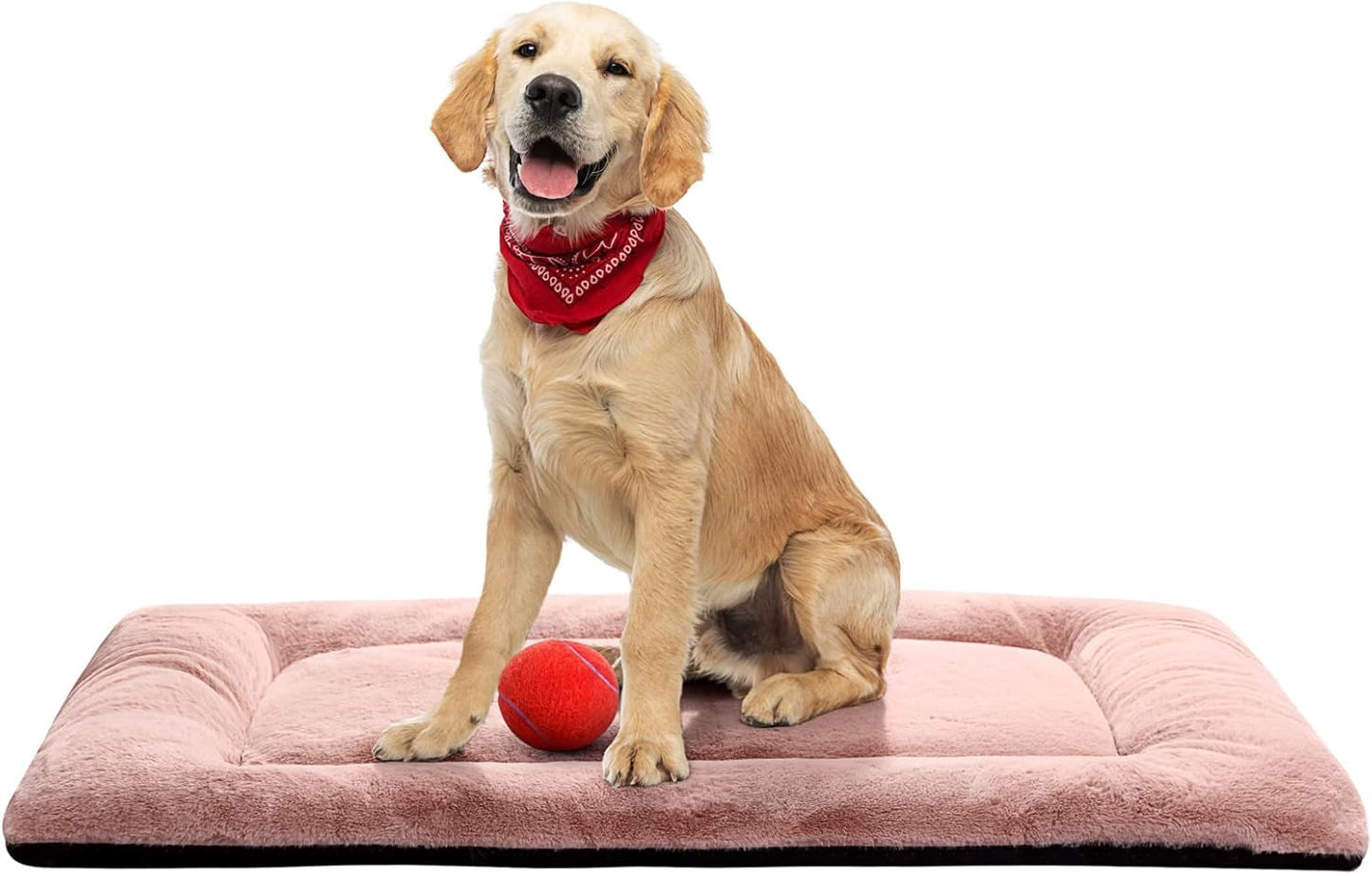 Dog Beds Crate Pad for Medium/Large Dogs Ultra Soft Dog Crate Bed Washable & Anti-Slip Kennel Pad for Dogs Cozy Sleeping Mat,Pink 36inch