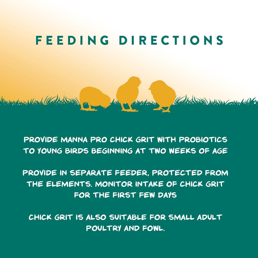 Manna Pro Chick Grit Digestive Supplement for Young Growing Poultry & Bantam Breeds, No Artificial Ingredients or Preservatives, Natural Supplement with Insoluble Crushed Granite, 5 lbs