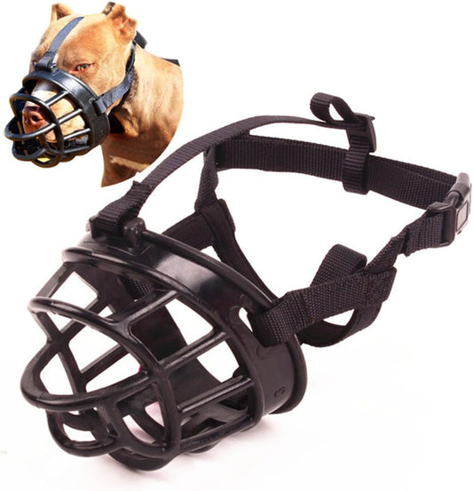 Basket Dog Muzzles-Soft Adjustable Breathable Mask Anti Biting Chewing Barking Training Dog Muzzle for Small Medium Large Dogs (Black, 4: Snout 9-13")