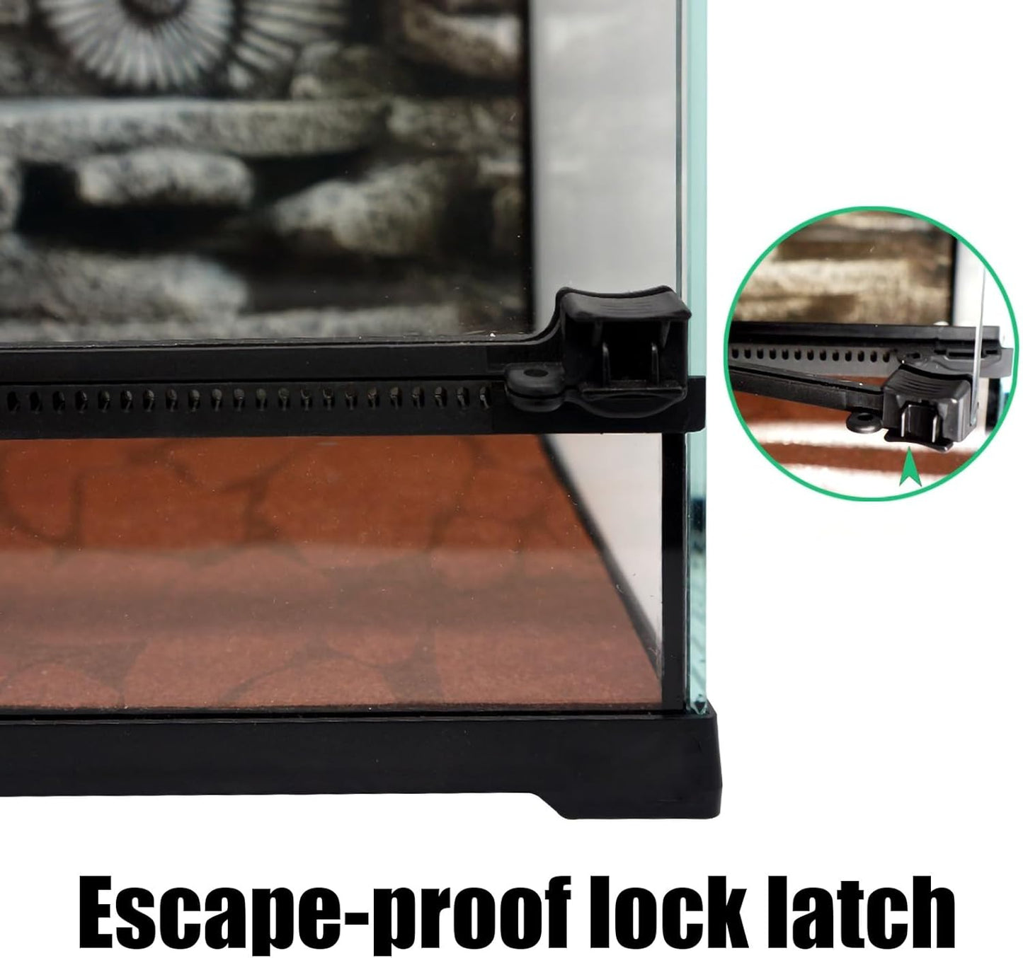 SARUFO Reptile Terrariums Tank (10 PCS) Front Opening Door 8"x8"x12" Amphibian Tank Starter Kit, Suitable for Small Reptiles Such as Geckos, Snakes, Lizards, Chameleons, Serpents