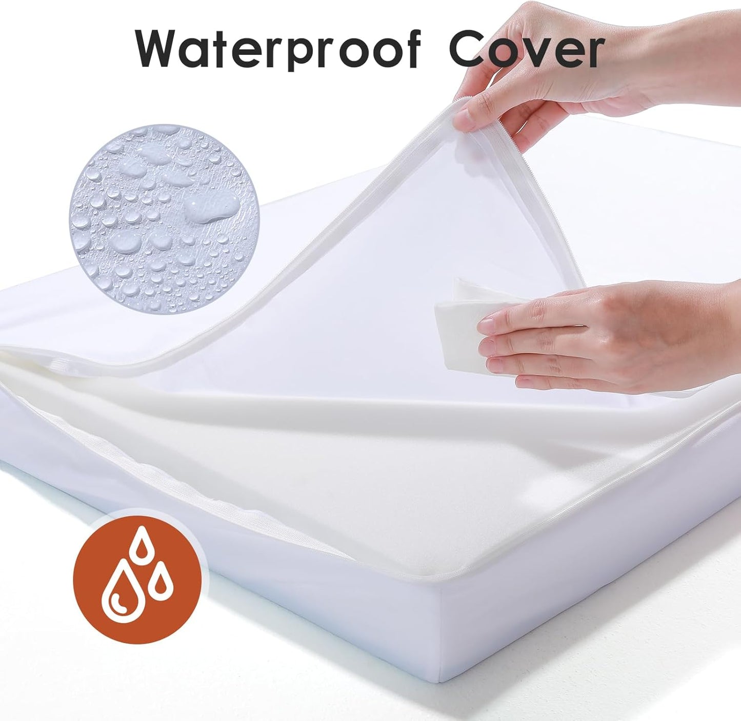 Upgraded Large Dog Bed, 3" Memory Foam with Waterproof Liner, Chew Resistant Microsuede Cover, Removable and Washable, for Indoor, Outdoor, and Car Use, Nonskid Base, 36x27 Inches L Dark Grey