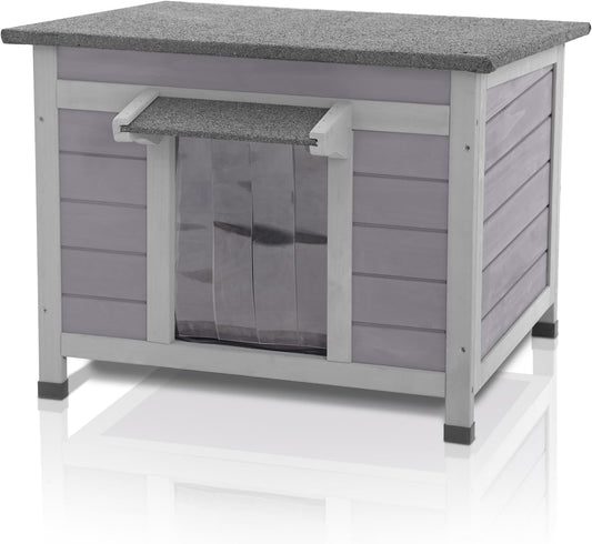 GUTINNEEN Outdoor Cat House Wooden Rabbit Hutch Outside Feral Cat Shelter Bunny Cage Guinea Pig Habitat Weatherproof(AIR12)