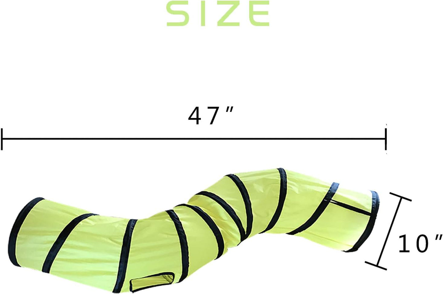 iCAGY Cat Tunnel for Indoor Cats Interactive, Rabbit Tunnel Toys, Pet Toys Play Tunnels for Cats Kittens Rabbits Puppies Crinkle Pop Up Yellow 47" Shape S