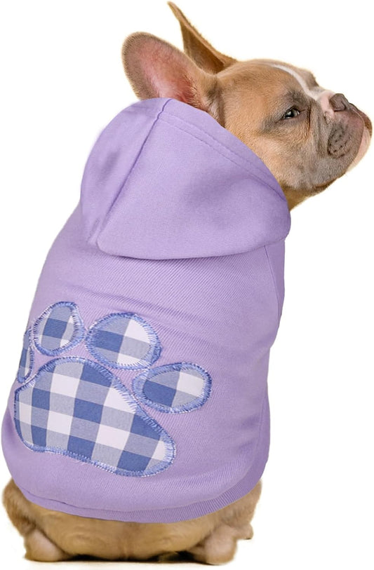 SAWMONG Dog Hoodie,Flannel Pet Hooded Sweater with Hat Puppy Pullover Sweater Shirt,Dog (Purple,3XL)