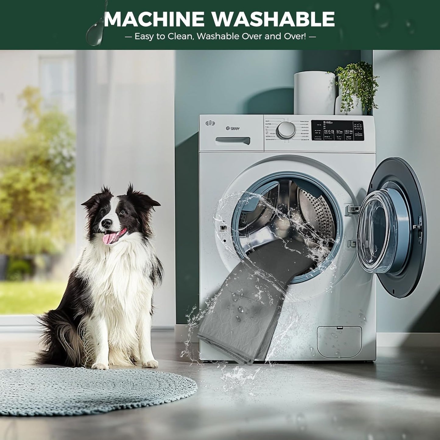 FXW Washable Pee Pads for Dogs, Puppy Pads with Super Absorbent, Specifically Designed for 24inch Cages, 23" × 17" Rectangle, Gray, 2 Packs