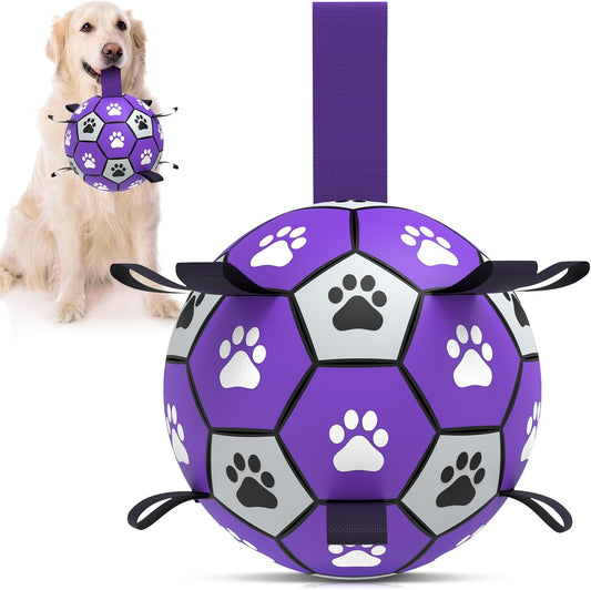 QDAN Soccer Ball for Dogs - Durable Large Dog Balls, Outdoor & Water Toy, Herding Ball, Puppy Birthday Gift (8 Inch)