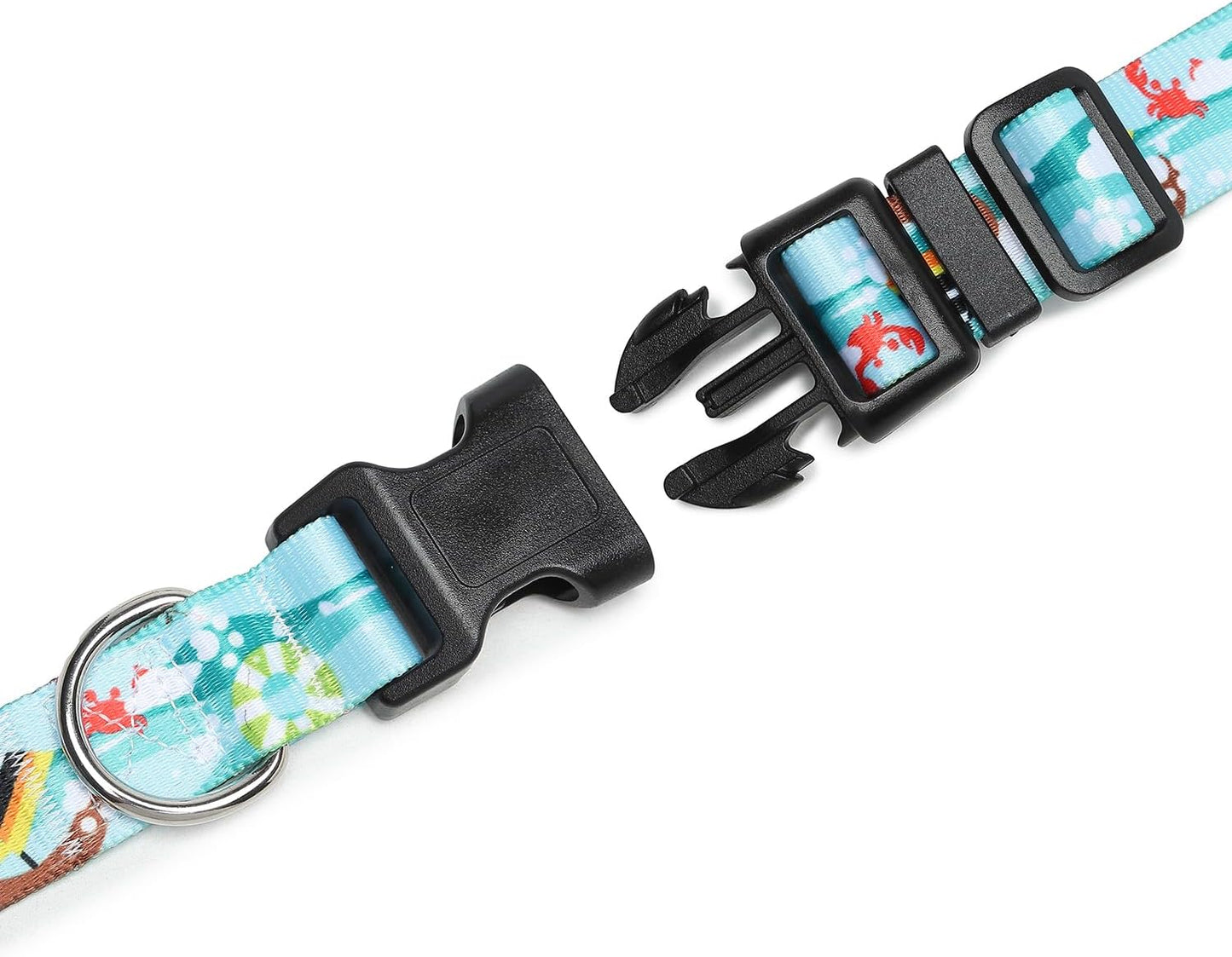 Mercano Adjustable Dog Collar - Special Design Patterns, Soft Nylon Comfortable Durable Pet Collar for Small Medium Large Dogs (S, Sail)