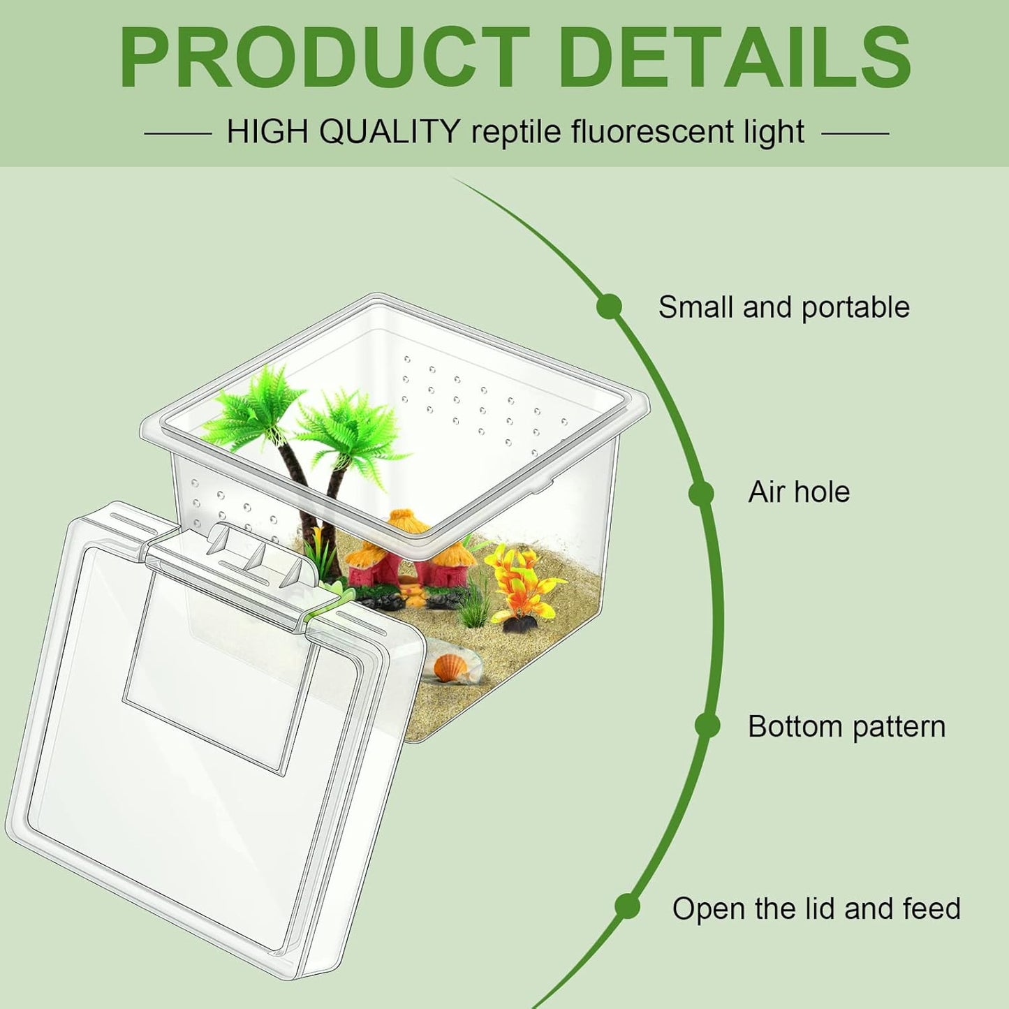 20 Pcs Insect Spider Terrariums Breeding Box Small Reptile Hatching Container Transparent Cricket Keeper Breeder Box Feeding Spider Cage with Lid for Scorpion Gecko Tortoise Centipede Tarantula