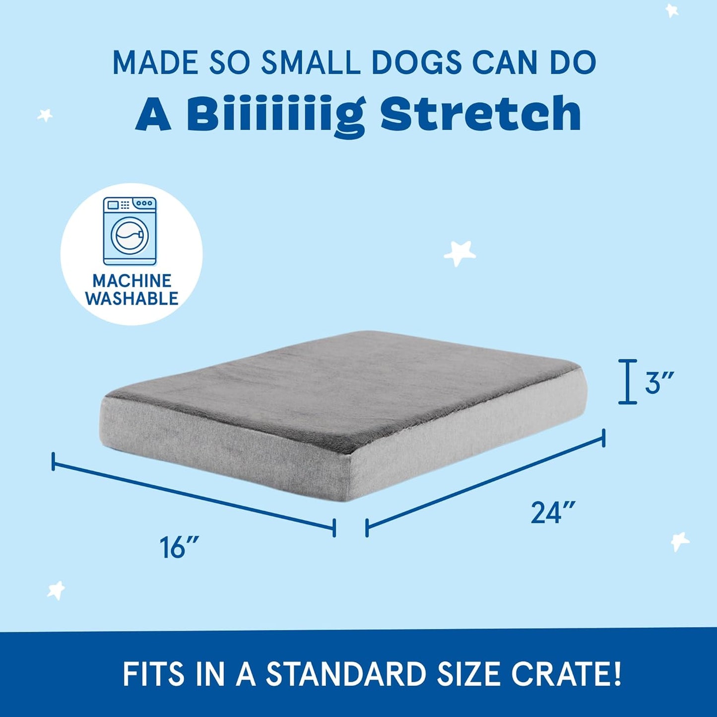 Barkbox Orthopedic Dog Bed with Memory Foam, Premium Comfort for Dogs and Puppies, Dog Bed for Joint Relief and Restful Sleep, Durable and Easy to Clean - Grey, Small