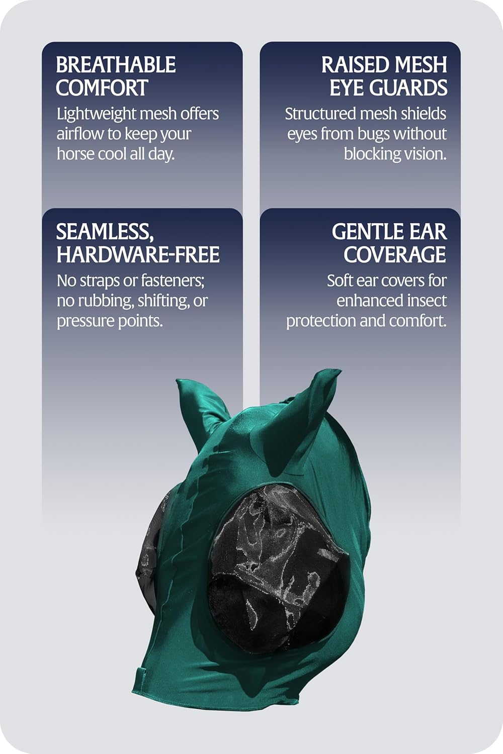 Equinavia Bug Out Fly Mask | Against Flies, Insects, UV Rays - Turquoise - Pony