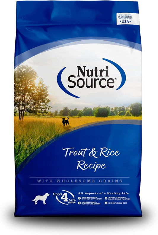 NutriSource Dry Dog Food, Trout and Rice, 4LB