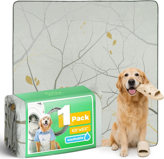 FXW Washable Pee Pads for Dogs, Puppy Pads with Super Absorbent, Specifically Designed for FXW Rollick/Homeplus 24 inch 8 Panels Dog Playpen, 63" Square, Branch, 1 Pack