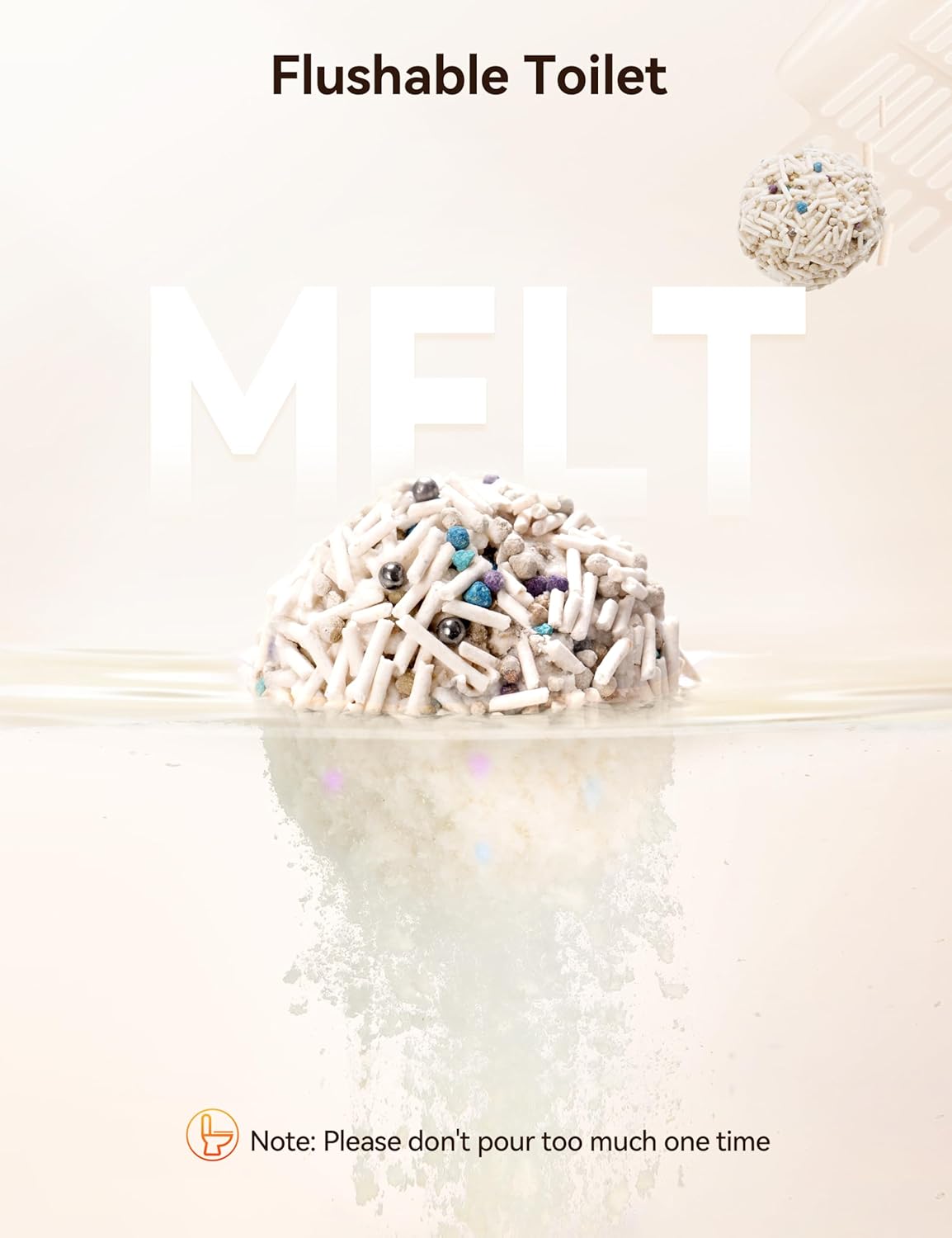 Meowant 5-in-1 Mixed Cat Litter, Natural Bentonite Tofu Clumping Cat Litter, Ultra Absorbent, Fast Clumping, Dust-Free, Odor Control, Flushable, 7.9lbs*2