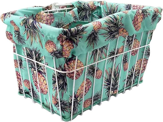 Cruiser Candy Bike Basket Liner Waterproof, Universal Fit for Most Bike Baskets, Stylish 2in1Tote, Bike Basket Cover, EBiKE Front Wire Or Wicker Bike Baskets Fits Up to 15x12x10