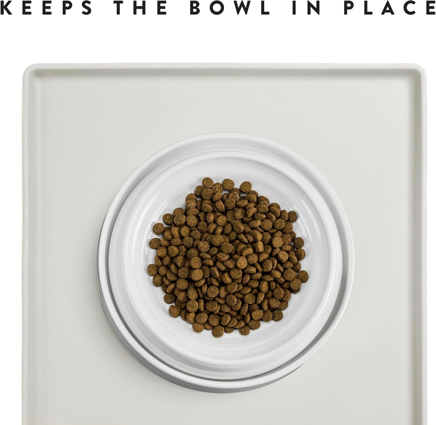 CatGuru Cat Food Mat, Small & Large Pet Feeding Mat, 100% Waterproof Cat Placemat for Food and Water, Silicone Mats for Cats Bowls, Non-Slip Mat for Pet Bowl or Fountain (Small, Marshmallow)