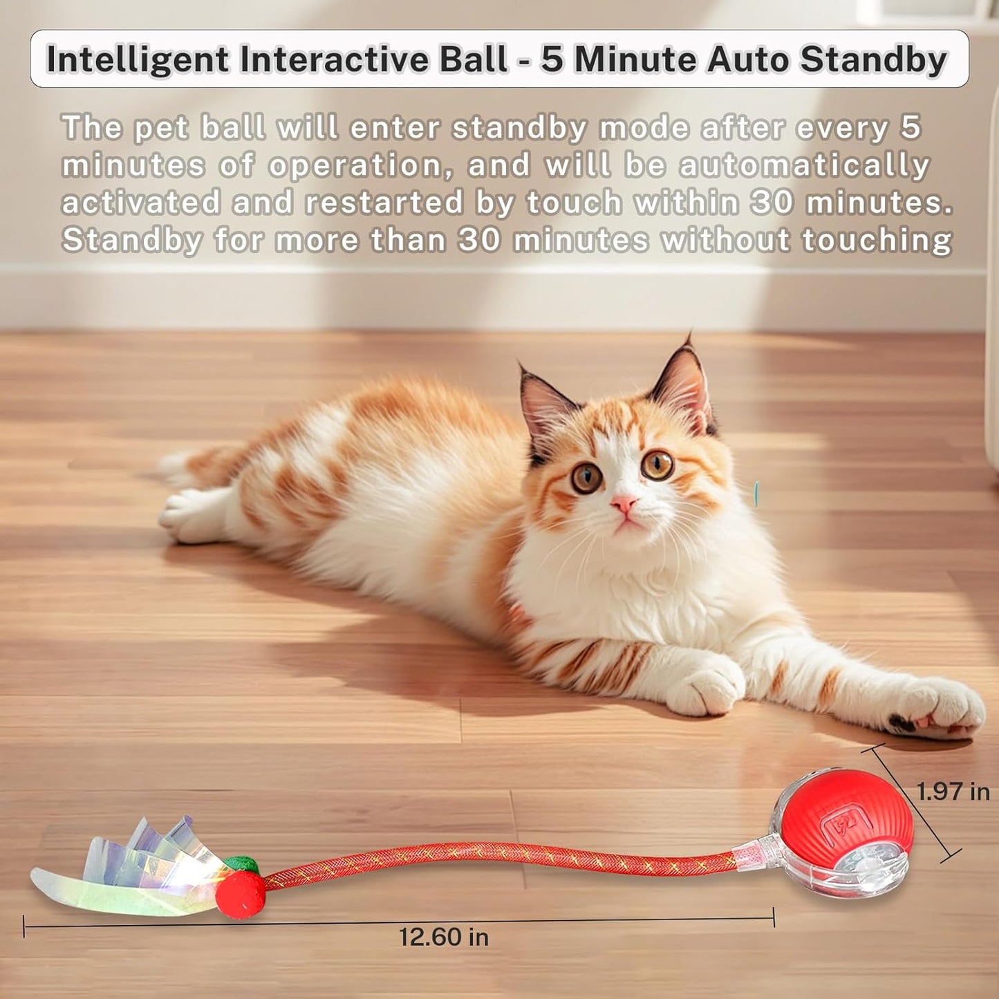 New Upgraded Cat Ball Toy - Speedy Tail 2.0 Cat Toy, Interactive Cat Toy Ball, Stimulating Toys and Juguetes para Gatos, Cat Toys for Bored Indoor（Sound Switchable） (Green)