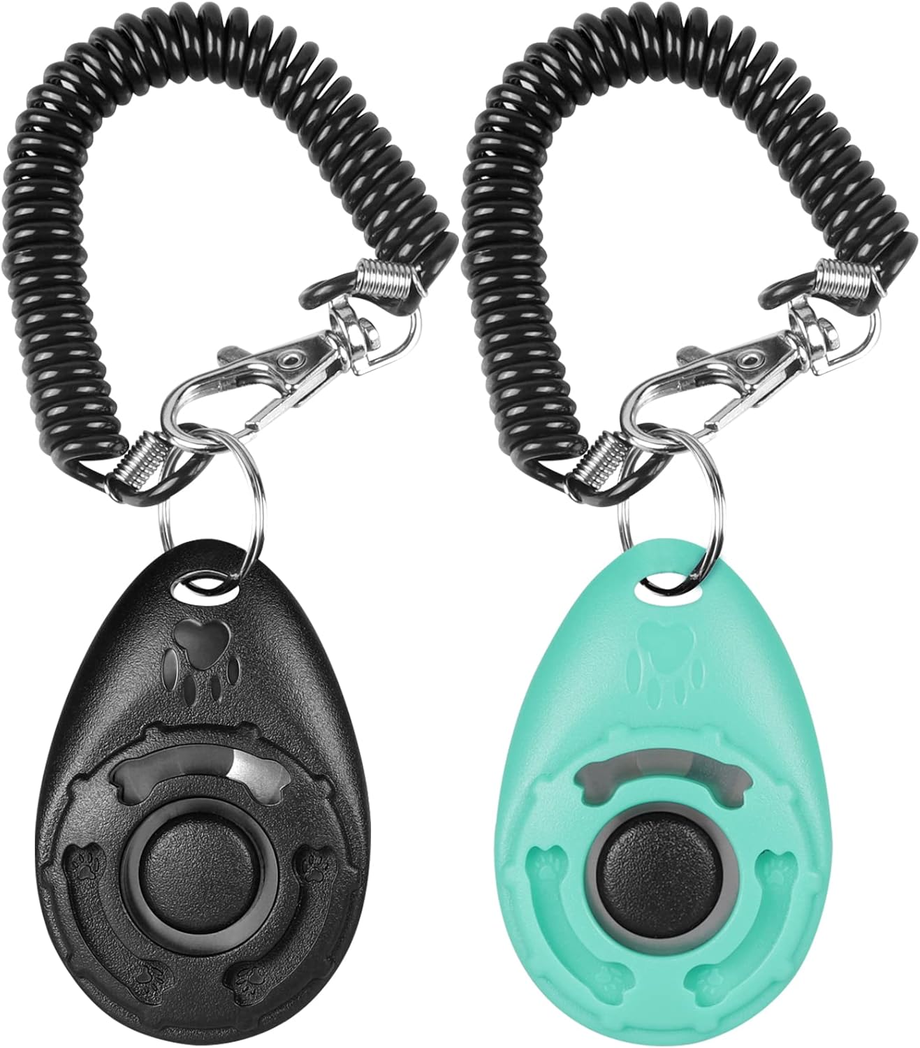 Diyife Dog Clicker for Training, 2 Pack Dog Training Clicker, Clicker Dog Training with Wrist Strap, Pet Training Clicker, Perfect for Dog Cat Puppies Behavioral Training (Black and Water Lake Blue)
