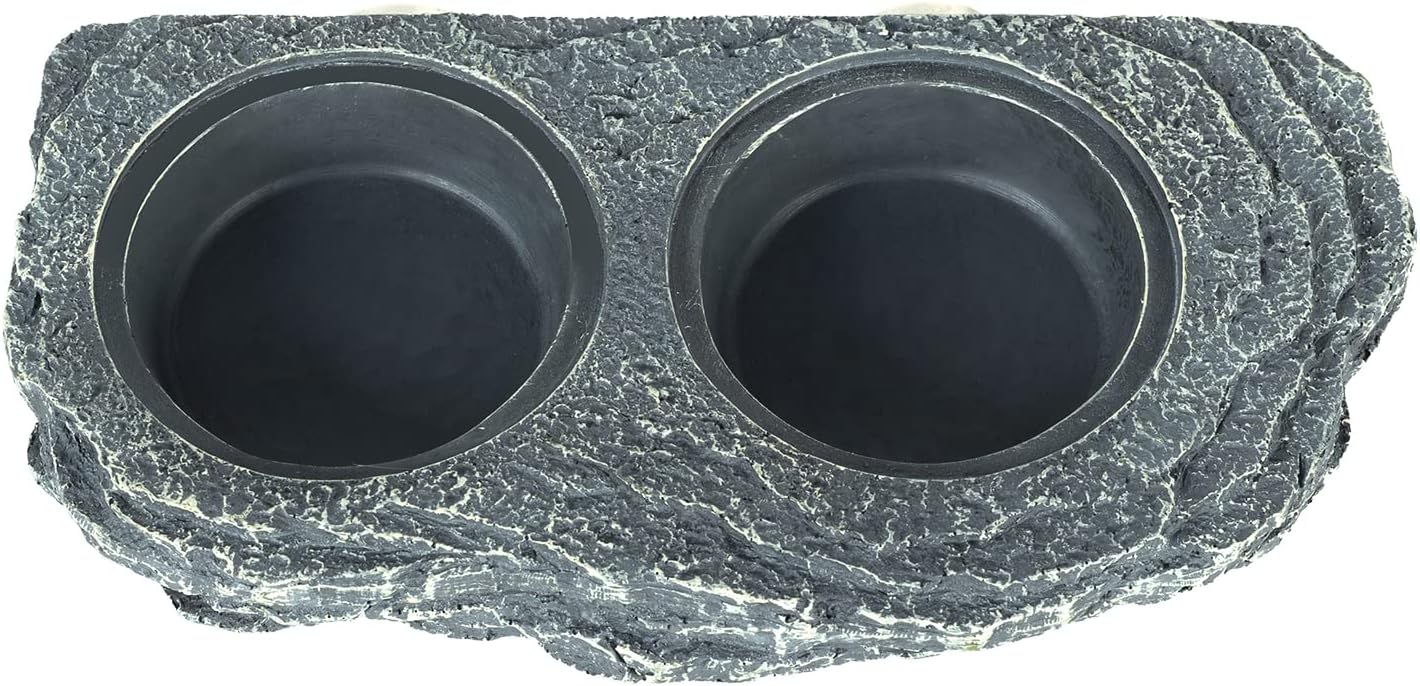 REPTIZOO Reptile Magnetic Feeder Ledge, Double Bowl Reptile Food Dish with 6PCS Feeding Cups Food Water Feeder for Crested Gecko Lizard Chameleon Pets