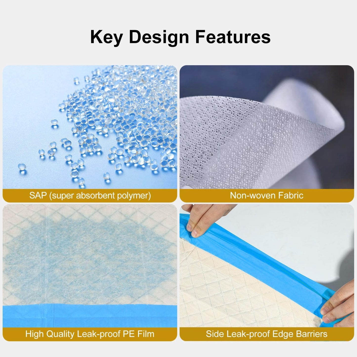 Gardner Pet Ultra Absorbent Thicker Dog Pee Pads Extra Large XL 28"x37" Leak-Proof Odor-Control Blue Puppy Training Pads Full Edge-Wrapping Pad for Dogs Dogs, Puppies, Doggie, Cats, Rabbits - 50 Ct