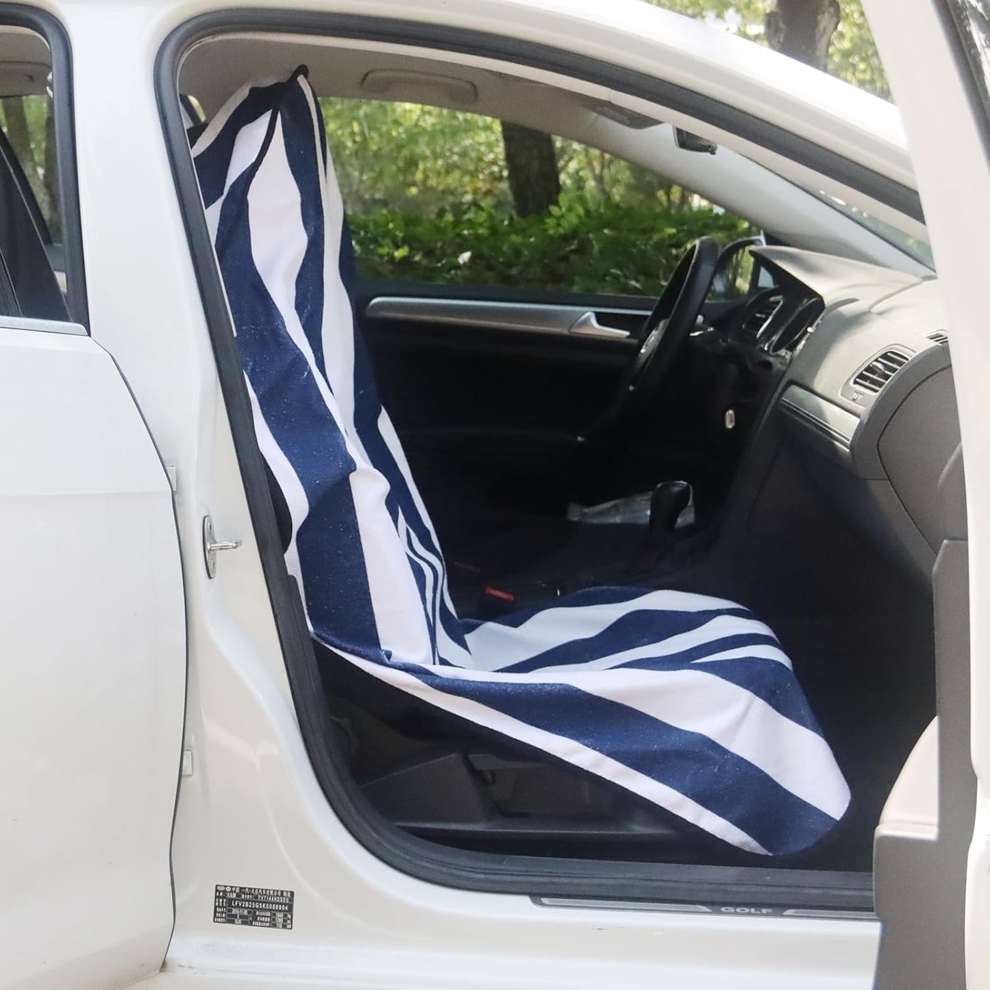 Car Seat Cover Protector Front Seats,for Gym Workout,Running,Swimming,Beach and Hiking,Waterproof Sweat Towel Bucket Seat Covers for Cars SUV Trucks (Blue Stripe, 2Pcs)