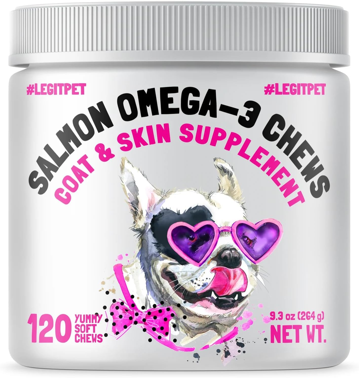 Omega 3 Alaskan Salmon Oil Treats for Dogs 120 Fish Oil Chew Supplement Skin and Coat Allergy and Itch Relief Hip & Joint Health Brain Shedding Hot Spots Treatment Omega 3 6 9 EPA & DHA Fatty Acids