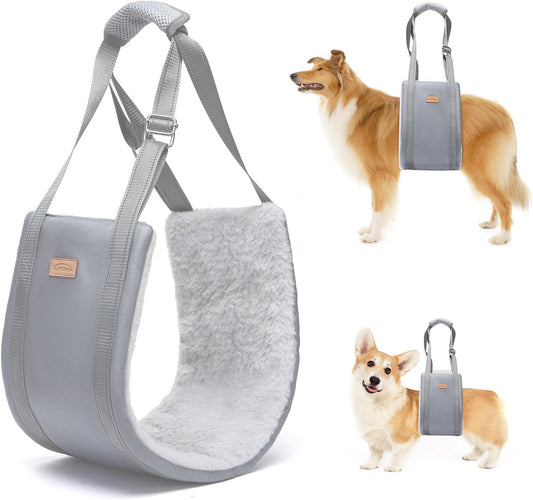 Dog Lift Harness for Extra Large Dogs, Adjustable Dog Sling for Back Legs, Hip Support Harness to Help Lift Dogs Rear for Canine Aid and Old K9 Cruciate Ligament Rehabilitation - Extra Large, Grey