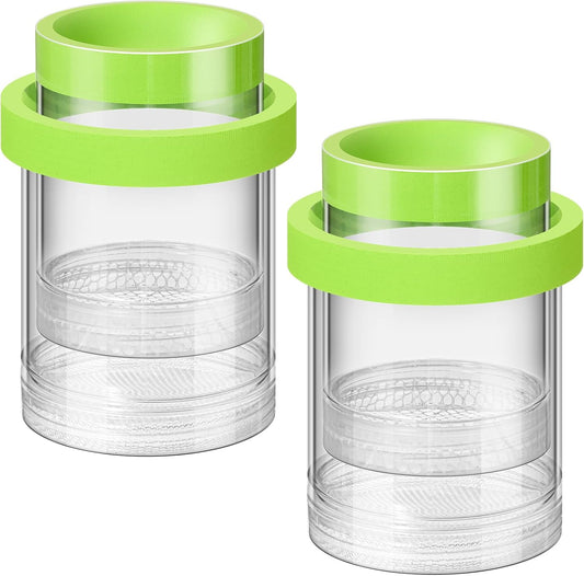 2 Pcs Breeder Box for Fish Tank Aquarium Breeder Separation Net Breeding Box with Suction Cup for Small Fish Shrimp Clownfish Guppy(Green,L)