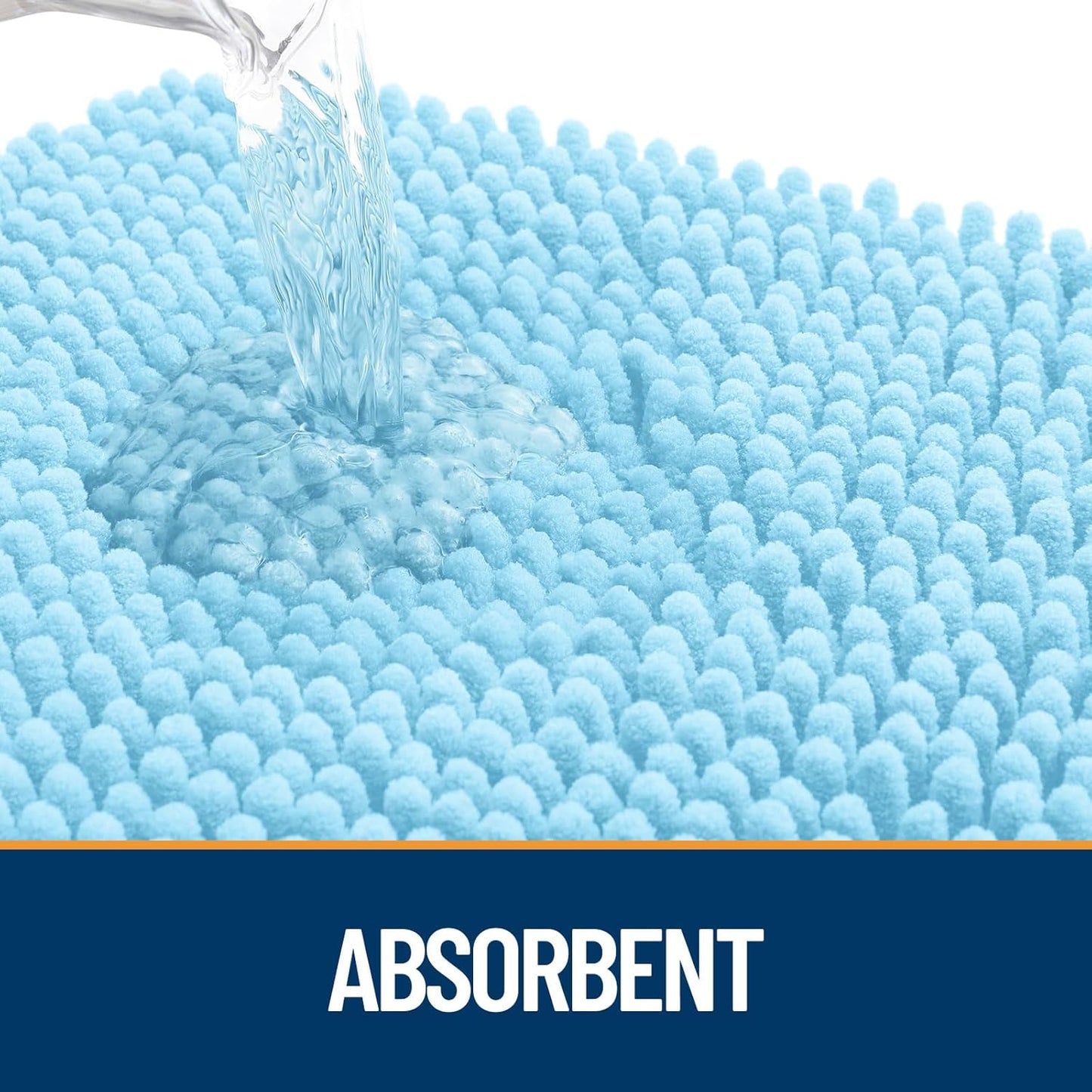 OLANLY Dog Door Mat for Muddy Paws 70x46, Absorbs Moisture and Dirt, Absorbent Non-Slip Washable Doormat, Quick Dry Chenille Mud Mat for Dogs, Entry Indoor Entryway Carpet for Inside Floor, Blue