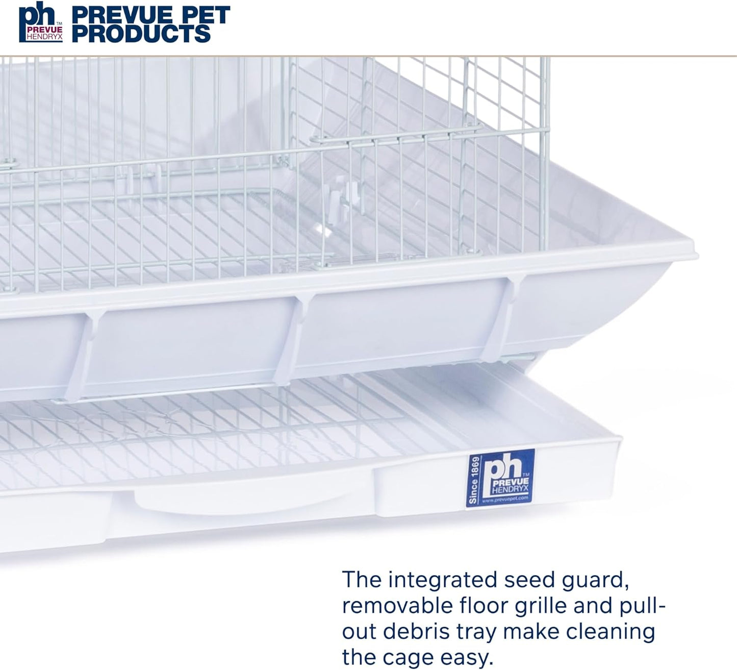 Prevue Hendryx Clean Life Playtop Cage, White, 1/2" (SP851W/W)