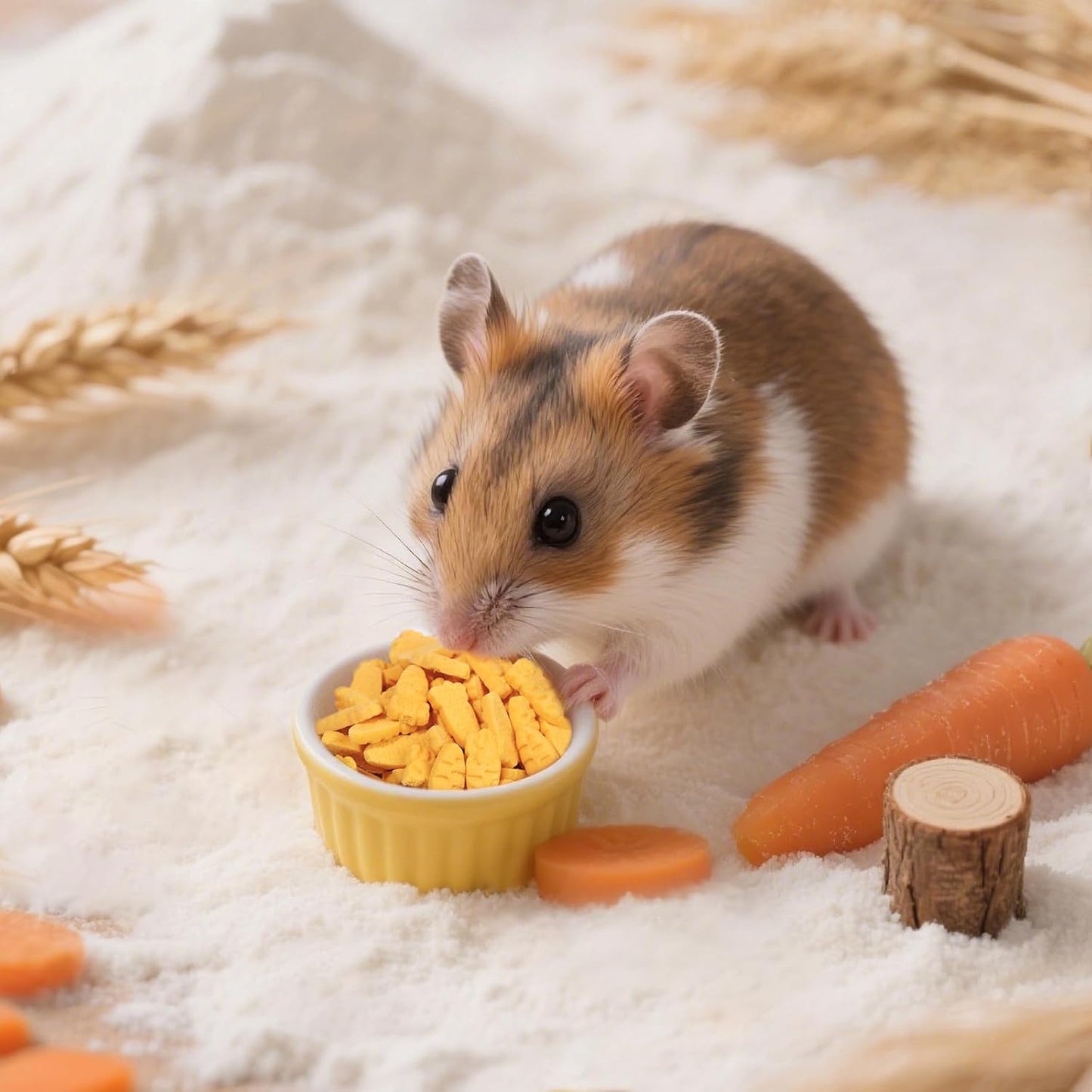 Abizoo Hamster & Gerbil Treats, Crunchy Baked Hamster Snacks with Carrot and Yeast, Natural Training Reward Chew Treats for Small Animals, Supports Digestion and Dental Health