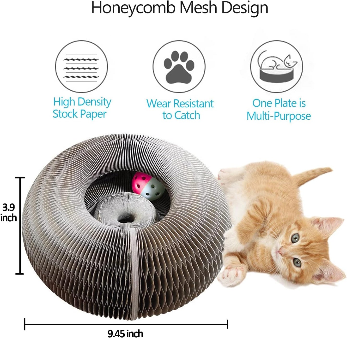 Magic Organ Cat Scratcher Board Cat Ball Adventure The Ultimate Interactive Mental Physical Exercise for Indoor Cats Toy
