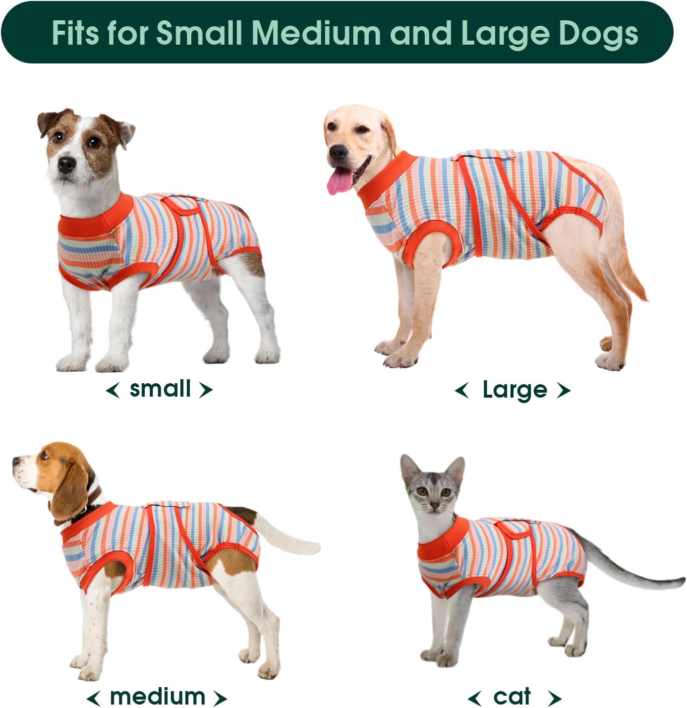 Kuoser Recovery Suit for Dogs Cats After Surgery, Professional Pet Recovery Shirt Dog Abdominal Wounds Bandages, Substitute E-Collar & Cone,Prevent Licking Dog Onesies Pet Surgery Recovery Suit