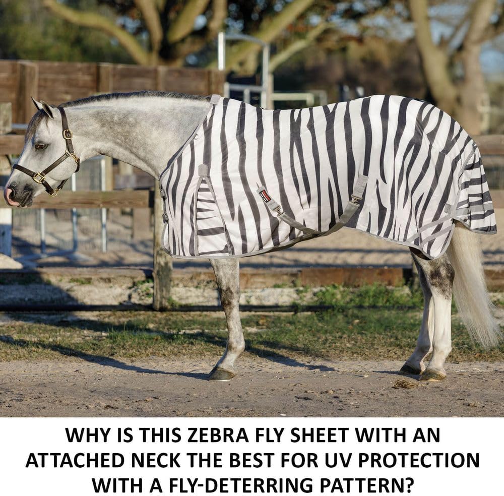 Schneiders Soft Interlock Mesh II Zebra Horse Fly Sheets | Striking Zebra Pattern for Fly Deterrence & Superior UV Protection