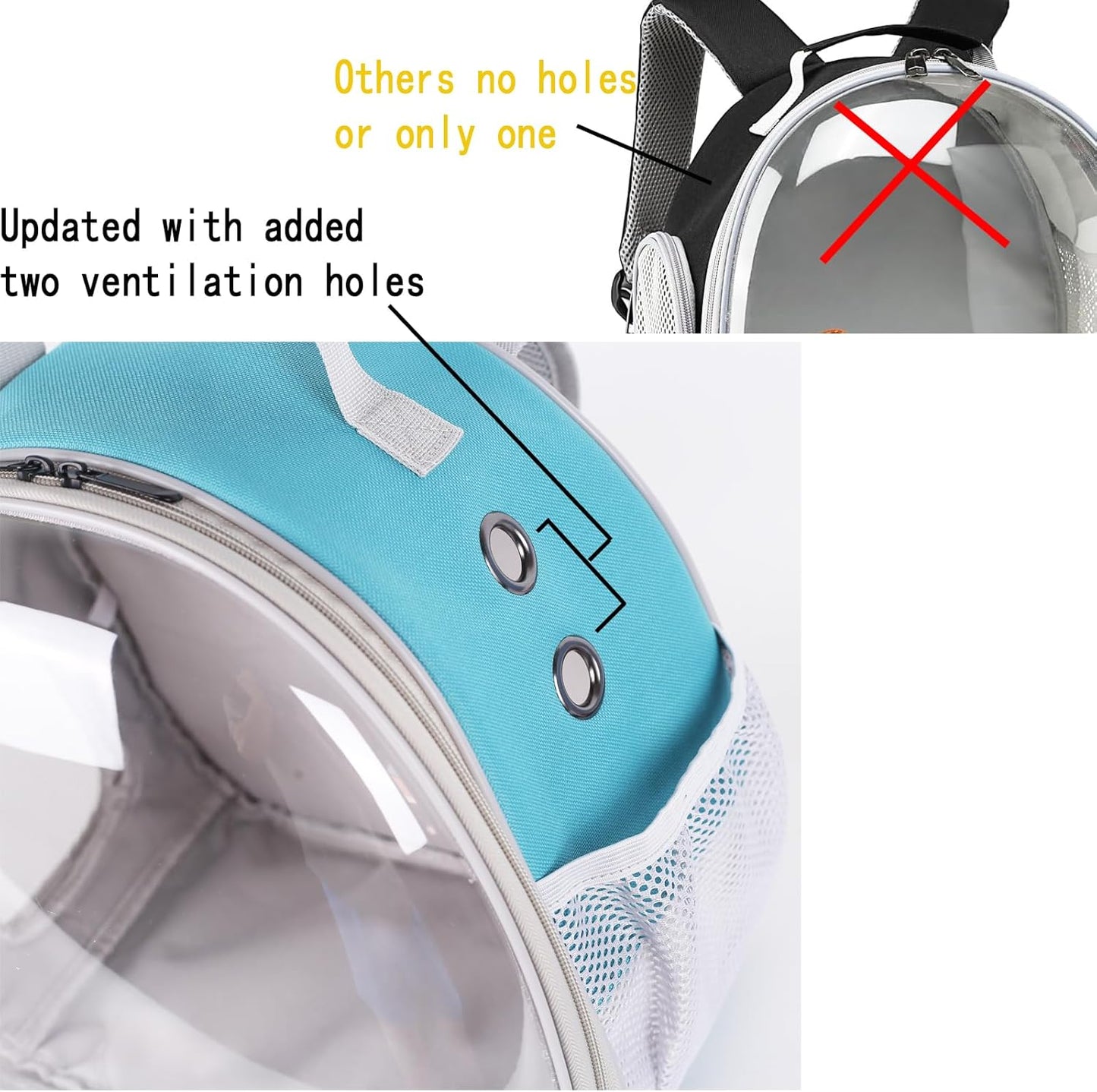 Crested Geckos Backpack Carrier,Reptile Portable Backpack Carrier with Small Backpack Harness Leash Set,Space Capsule Clear Bubble Window Travel Backpack for Lizard Travel,Guinea Pig,Bearded Dragon