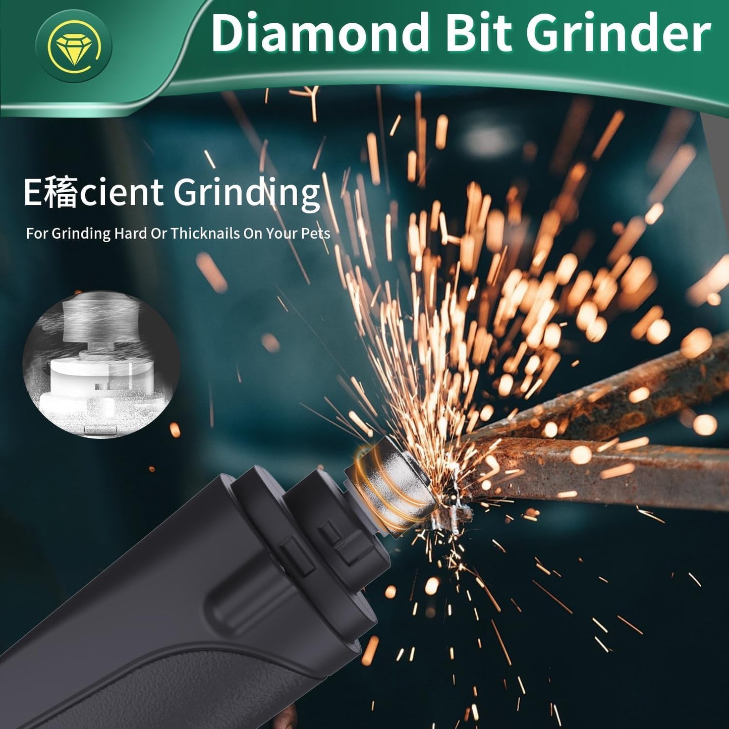 Dog Nail Clippers & Cat Nail Clipper With Catcher, 2 In 1 Dog Nail Trimmers & Grinder With Light for Large Small Dogs Cats,Silent Groom Pro Claw Trimmer, Rechargeable Dogs Nails Grinder Quiet