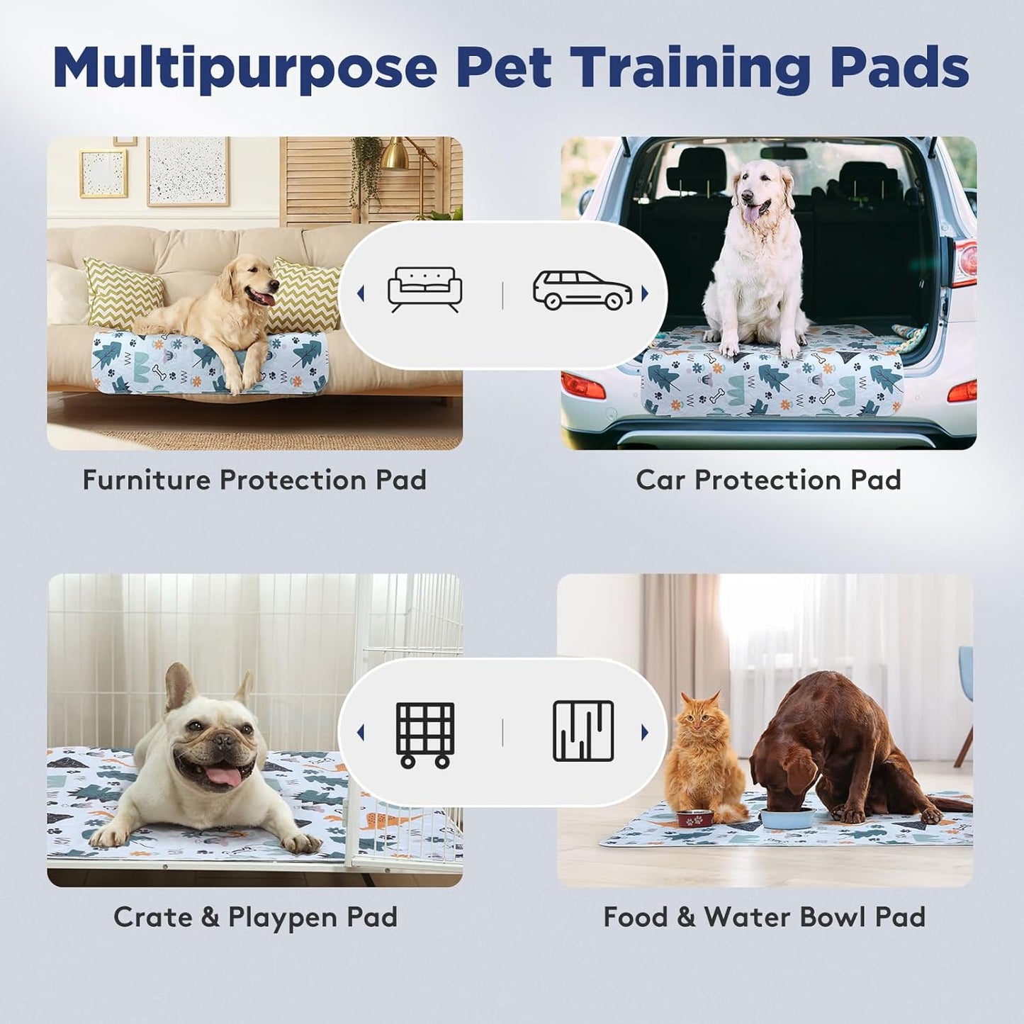 Washable Pee Pads for Dogs, Extra Large 60"x48" Super Absorbent Reusable Training Dog Pads, 100% Waterproof Non-Slip Dog Pee Pads Whelping Pads Dog Playpen Pads Extra Dog Pads Dog Mat Pet Pads