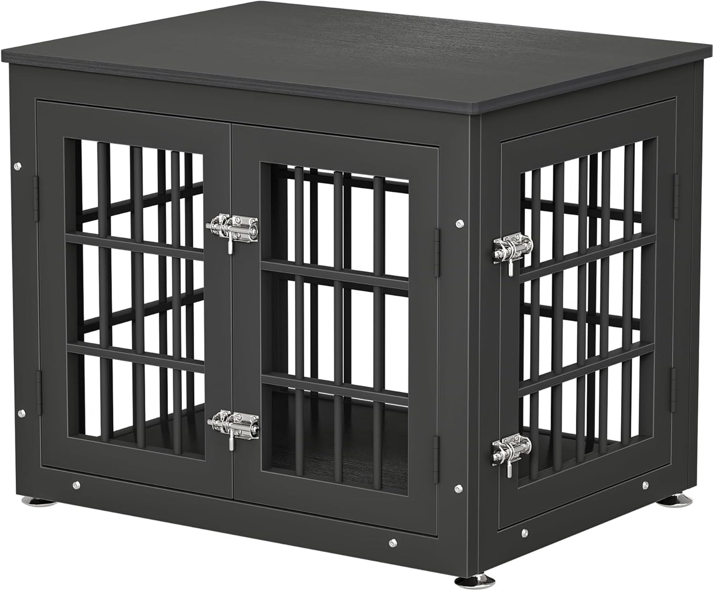 26 Inch Heavy Duty Dog Crate Furniture for Small Dogs, Decorative Pet House End Table, Wooden Cage Kennel Furniture Indoor, Black