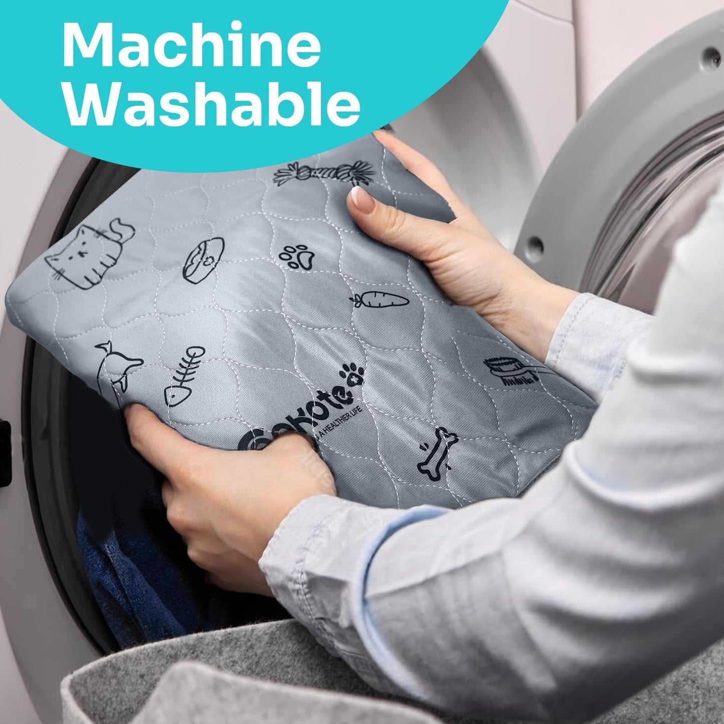 Washable Pee Pads for Dogs 2 Pack, 34" x 36" Reusable Puppy Training Pads Heavy Absorbency Dog Playpen Mats Waterproof with Non-Slip Bottom for Playpen, Crate, Potty, Whelping