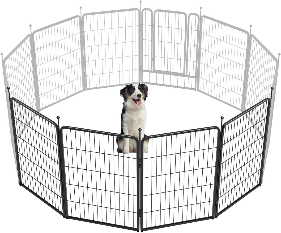 FXW Rollick Unleashed Dog Playpen for Indoor, Yard, RV Camping, 40 inch 4 Panels for Medium and Large Dogs, Black│Patented