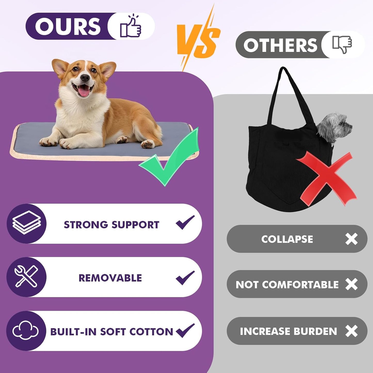 Pawaboo Dog Purse Carrier for Small Dogs with Pocket, Lightweight Dogs and Puppies Tote Bag Carrier, Dog Carriers Soft Sided for Puppy Cat Rabbit, Shopping Travel Puppy Carriers Under 11 LBS, Khaki