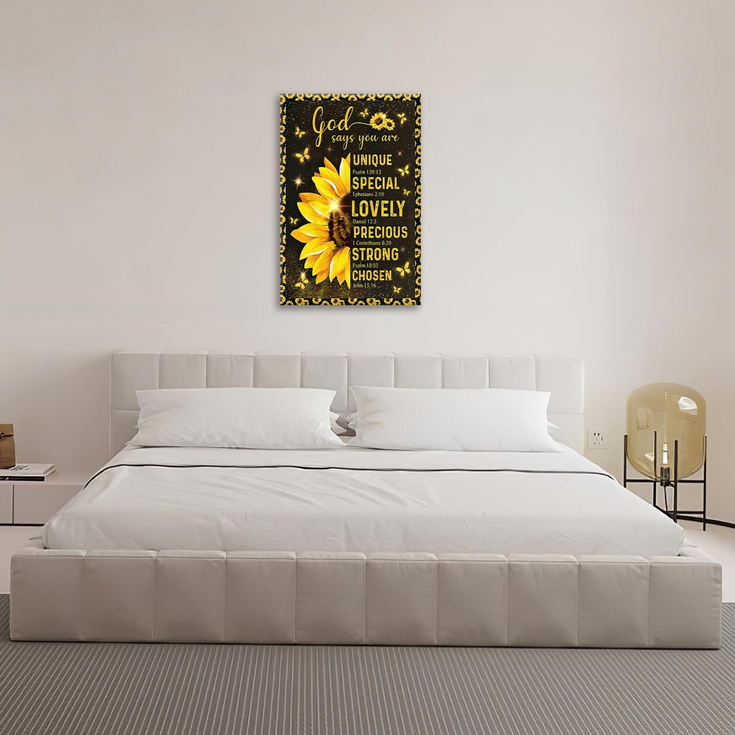 Christian Sunflower Bathroom Pictures Wall Art, Bible Verse Bathroom Wall Decor for Bedroom Office Wall Decorations for Bathroom Living Room Painting Artwork Modern Poster Prints 24"L x 16"W