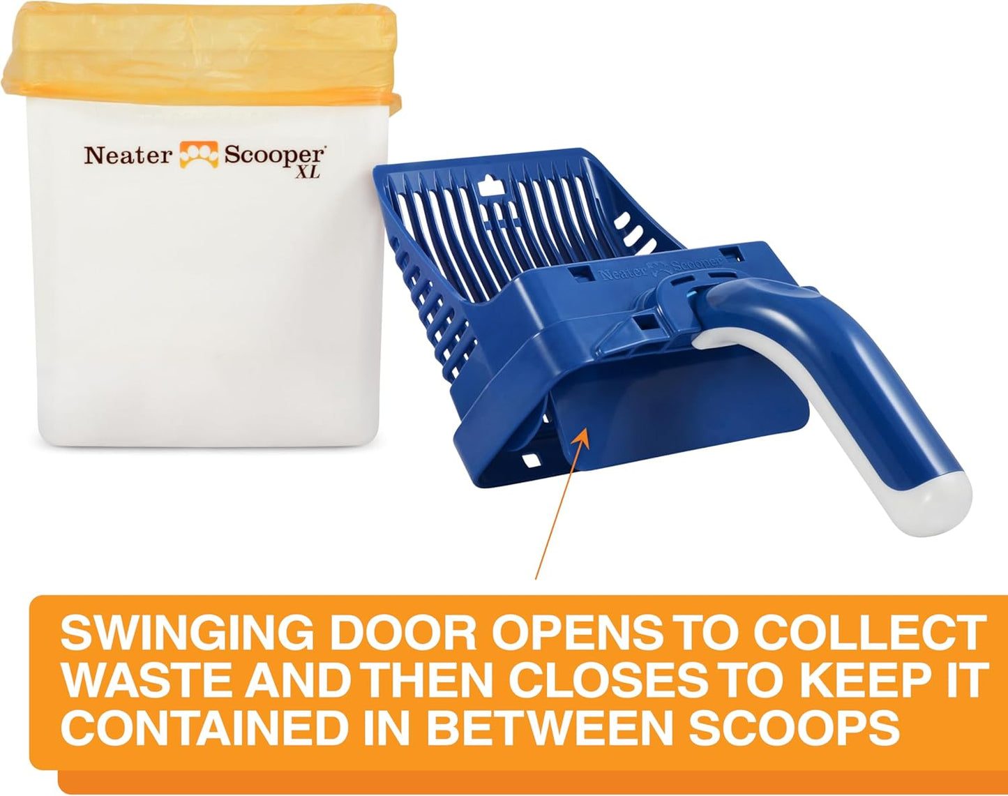 Neater Pet Brands Neater Scooper XL Cat Litter Scoop, 60 Refill Bags – Extra-Large Capacity Mess-Free Cat Litter Scooper with Bag for Large & Multiple Cats, Spill-Proof Litter Box Scooper with Holder