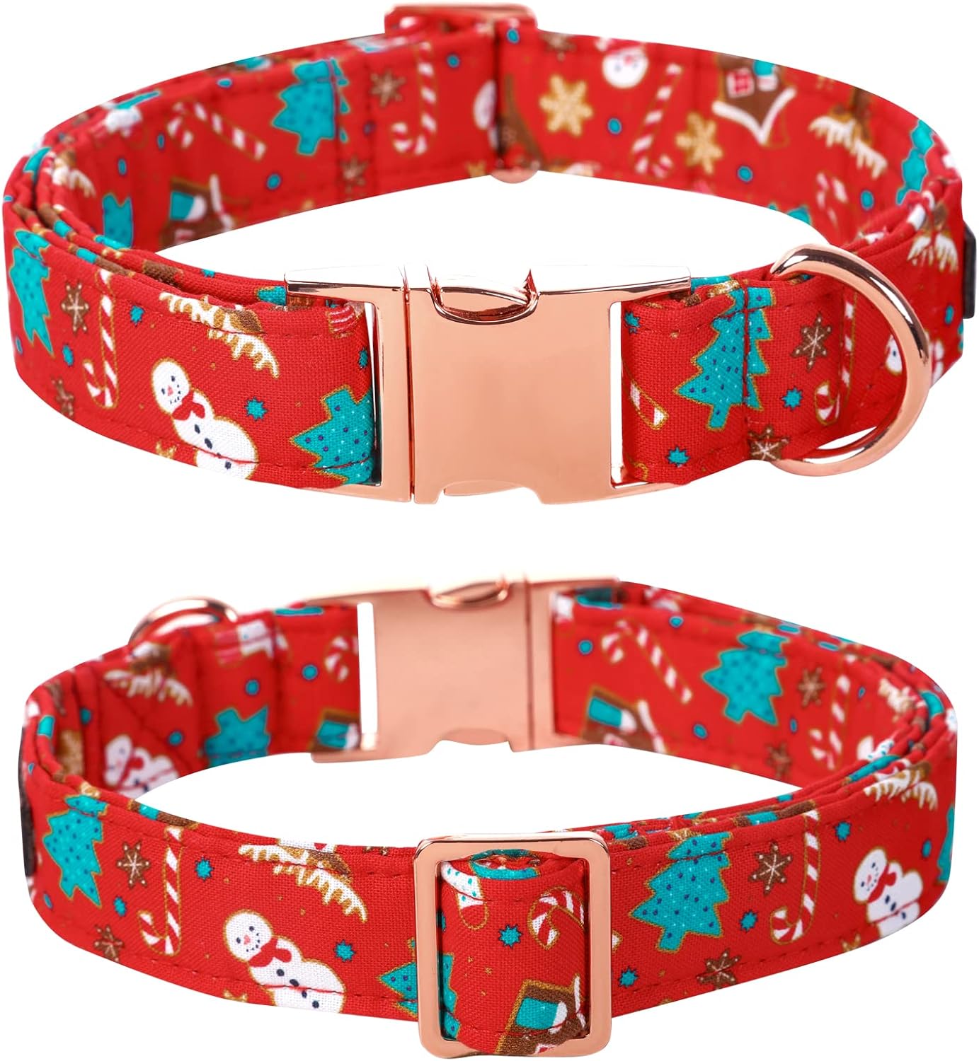 Lionet Paws Christmas Dog Collar with Flower, Dog Flower Collar with Metal Buckle for Dogs, Adjustable Comfortable Dog Collar Girl Gift, XL, Neck 16-26 in